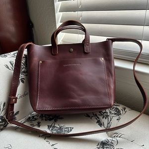 Portland Leather Goods mini crossbody tote, cognac. BRAND NEW!
